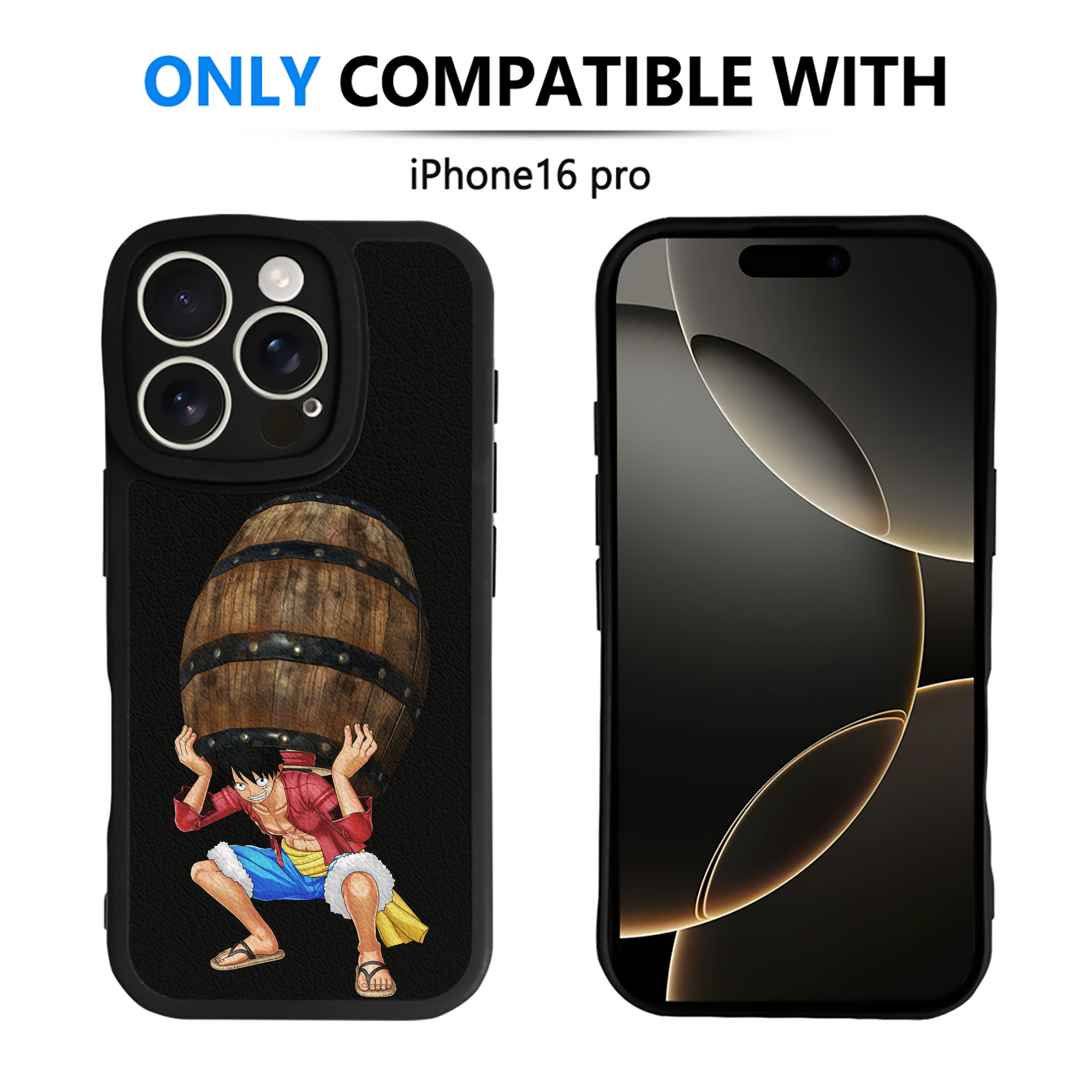 （画像用） ワンピース モンキー・D・ルフィ ONE PIECE Monkey D. Luffy 【iPhone 16シリーズ対応】シリコンスマホケース（レザー調） 材質：シリコン